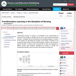 Transformative Learning in the Discipline of Nursing