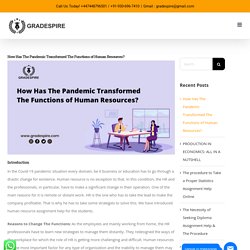How Has The Pandemic Transformed The Functions of Human Resources?