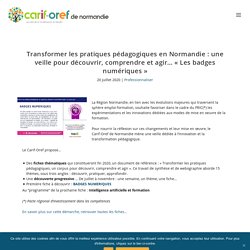 Transformer les pratiques pédagogiques en Normandie : une veille pour découvrir, comprendre et agir… « Les badges numériques » - Carif-Oref de Normandie !