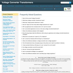 Frequently Asked Questions about Voltage Converter Transformer – Voltage Converter Transformers