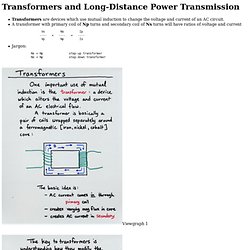 Transformers and Long-Distance Power Transmission