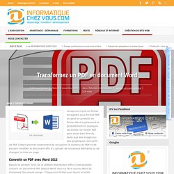 Transformez un PDF en document Word - Informatique Chez Vous.com