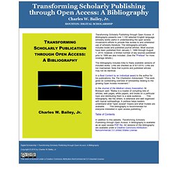 Transforming Scholarly Publishing through Open Access: A Bibliography