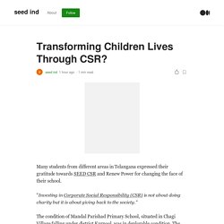 Transforming Children Lives Through CSR?