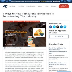 7 Ways to How Restaurant Technology is Transforming The Industry – MobileCoderz