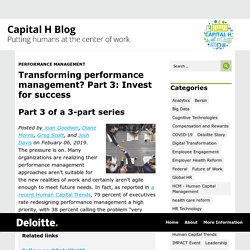 Transforming performance management? Part 3: Invest for success - Capital H Blog