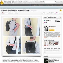 Easy DIY transforming purse-backpack