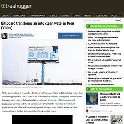 Billboard transforms air into clean water in Peru (Video)