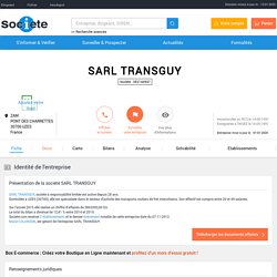 SARL TRANSGUY (UZES) Chiffre d'affaires, résultat, bilans sur SOCIETE.COM - 382144947