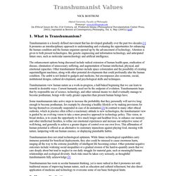 Transhumanist Values