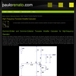 High- Frequency Transistor Amplifier Calculator