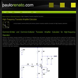 High- Frequency Transistor Amplifier Calculator