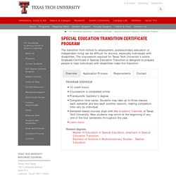Special Education Transition Certificate Program