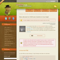 Menu déroulant en CSS3 avec transition et max-height - CSS / CSS3