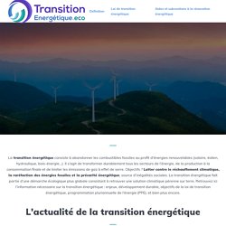 La Transition énergétique en France : enjeux