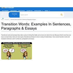 Transition Words: Examples In Sentences, Paragraphs & Essays