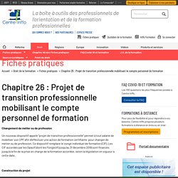 Projet de transition professionnelle mobilisant le compte personnel de formation Archives