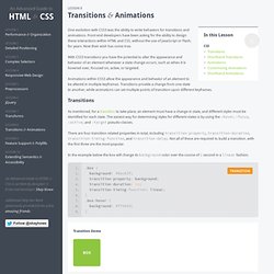 Transitions & Animations - An Advanced Guide to HTML