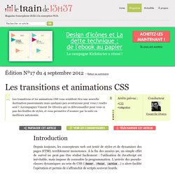 Les transitions et animations CSS