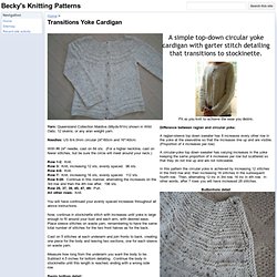 Transitions Yoke Cardigan (Becky's Knitting Patterns)