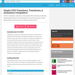 Simple CSS3 Transitions, Transforms, & Animations Compilation - Call Me Nick