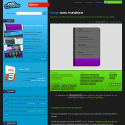 Hover avec transitions - Réaliser un effet de hover progressif avec les transitions en CSS3