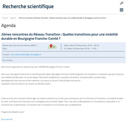 Annonce des 2èmes rencontres du Réseau Transition par l'université de Bourgogne
