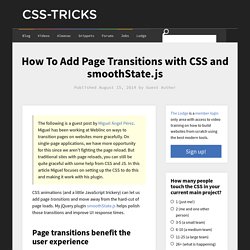 How To Add Page Transitions with CSS and smoothState.js