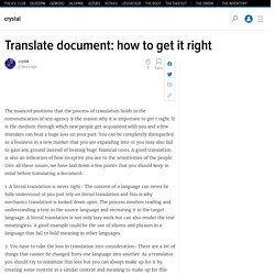 Translate document: how to get it right