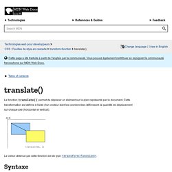 translate() - CSS : Feuilles de style en cascade