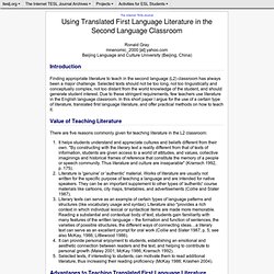 Gray - Using Translated First Language Literature in the Second Language Classroom
