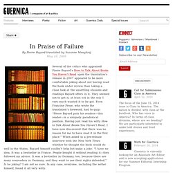 In Praise of Failure by Pierre Bayard translated by Suzanne Menghraj