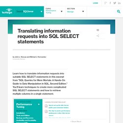 Translating information requests into SQL SELECT statements