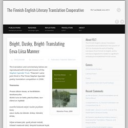 The Finnish-English Literary Translation Cooperative