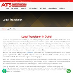 Legal translation in Dubai