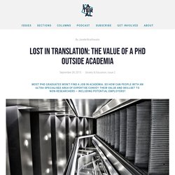 Lost in translation: The value of a PhD outside academia — Lateral Magazine
