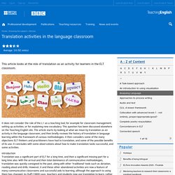 Translation activities in the language classroom