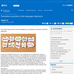 Translation activities in the language classroom