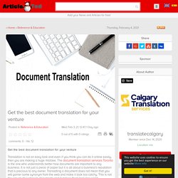 Get the best document translation for your venture Article - ArticleTed - News and Articles