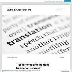 Tips for choosing the right translation services