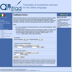 Services - Online translation rates conversion