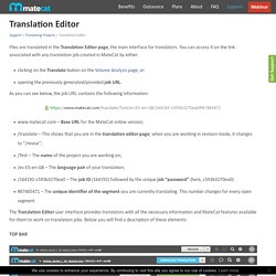 Translation Editor – Matecat