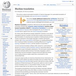 Machine translation