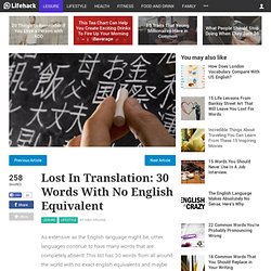 Lost In Translation: 30 Words With No English Equivalent