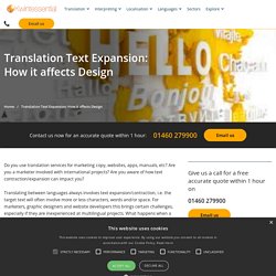 Translation Text Expansion: How it affects Design