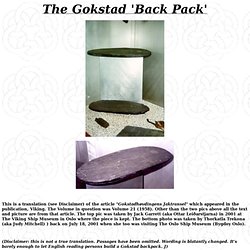 The Gokstad 'Back Pack', a translation of "Gokstadhøvdingens Jaktransel"