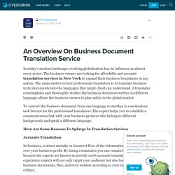 An Overview On Business Document Translation Service