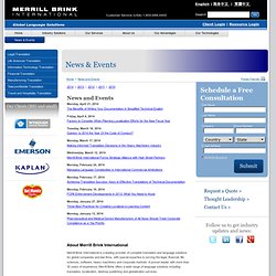 Translation Industry News And Events - Merrill Brink International