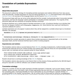 Translation of Lambda Expressions