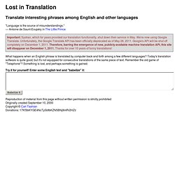 Lost in Translation - Cross-language computer translation using Babel Fish